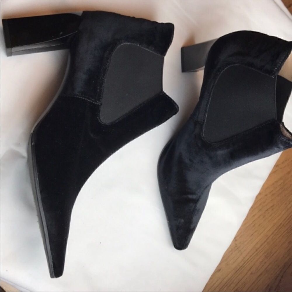 Diane B. Black velvet booties.  NEW